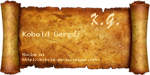 Kobold Gergő névjegykártya