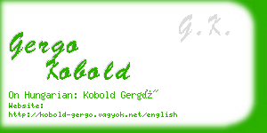 gergo kobold business card